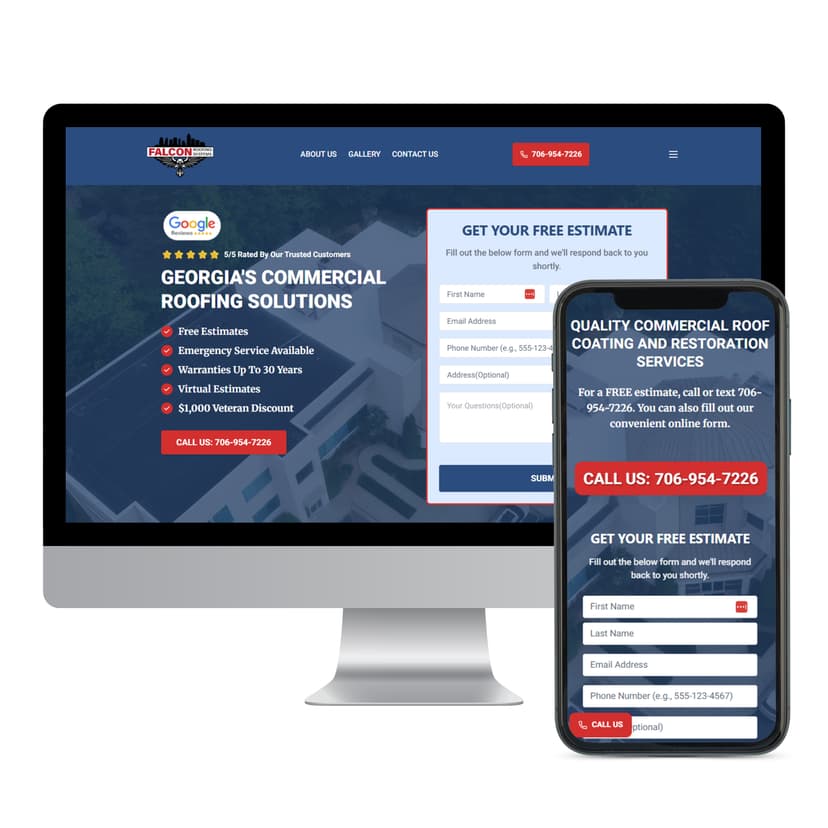 Falcon Roofing Systems website preview - Professional Roofing Excellence